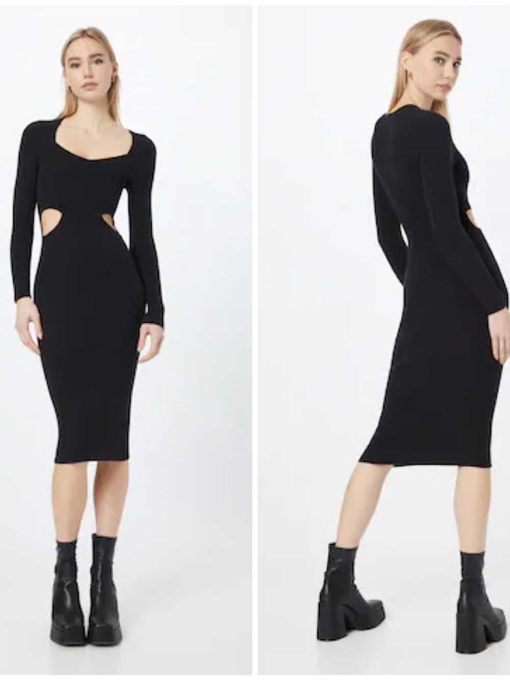 Abercrombie & Fitch | Long-Sleeve Cutout Midi Sweater Dress